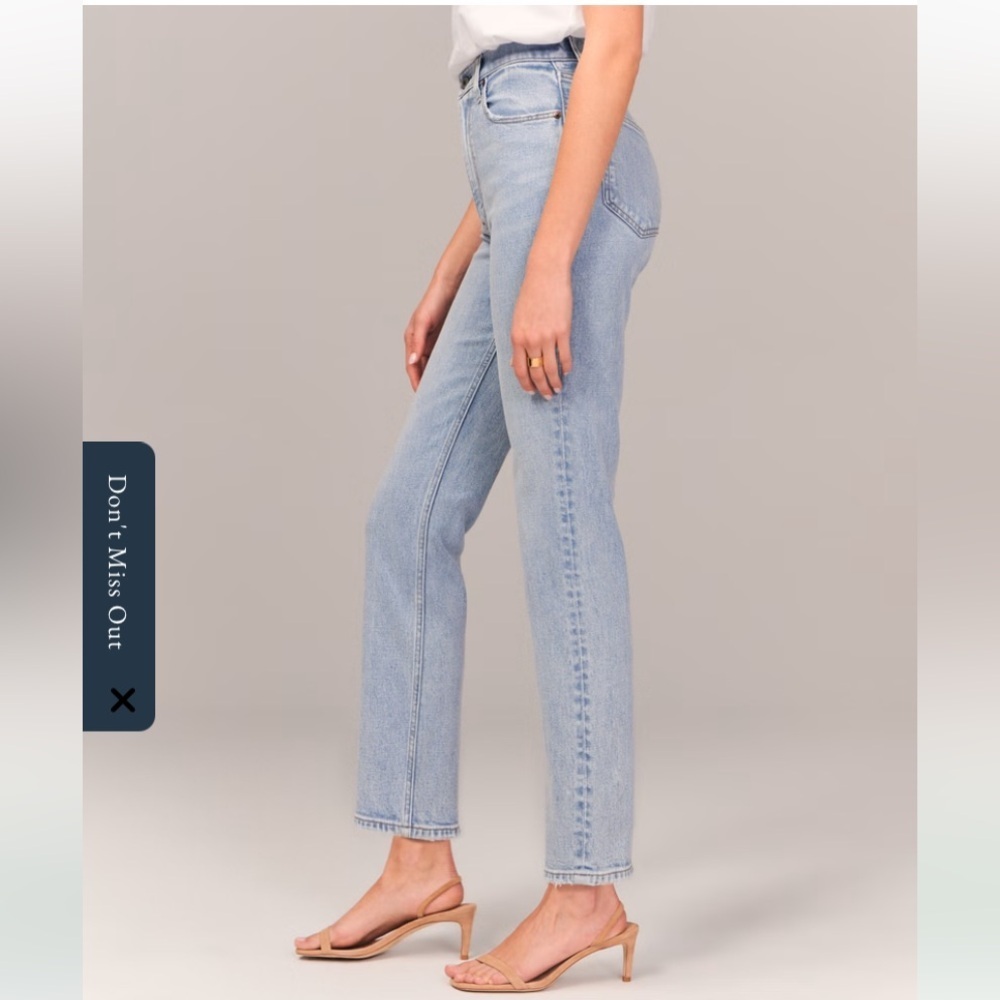 Abercrombie & Fitch the ankle straight ultra high rise blue jeans 26919 - Picture 11 of 13